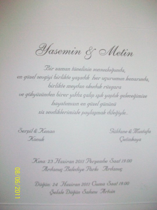 Yasemin ve Metin ÇETİNKAYA'nın düğün töreni